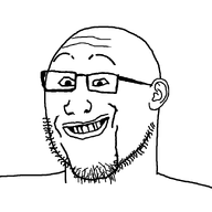 chin ear forehead_lines glasses happy looking_at_you raised_eyebrows series:fusionjaks smile stubble variant:markiplier_soyjak variant:weirdpenis // 900x900 // 13.4KB