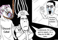 3soyjaks bbc biting_lip bloodshot_eyes crying discord distorted frown hair hypnotized open_mouth purple_hair rope soyjak speech_bubble stubble subvariant:hornyson suicide text tongue tranny variant:bernd variant:chudjak variant:cobson // 1170x798 // 213.0KB