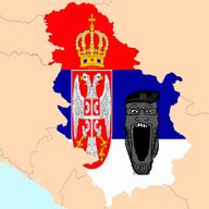 beret clothes country flag flag:serbia glasses grey hat map open_mouth reichsadler serbia soyjak stubble variant:markiplier_soyjak // 2500x2500 // 256.7KB