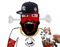 angry animal baby baseball beard blood cap chain clothes crying deformed diaper dog fume glasses hair hat new_york_yankees nose_ring open_mouth pacifier pitbull red red_skin soyjak stubble subvariant:gerald subvariant:science_lover tattoo text tshirt variant:cobson variant:markiplier_soyjak // 1127x890 // 414.1KB