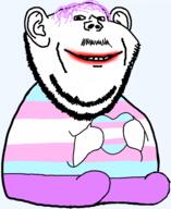 soyjak stubble subvariant:impdrink tranny transgender_flag transheart transparent_background troon variant:impish_soyak_ears // 2549x3117 // 626.0KB