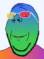 artist:xJanny color colorful glasses gradient stubble subvariant:wholesome_soyjak teeth tinted_glasses variant:gapejak // 600x800 // 34.1KB