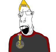 3_years_on_bald_man_glasses_award glasses nate nate_higgers natejak open_mouth stubble text variant:parrotjak white_background // 1169x1080 // 143.3KB