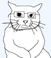 animal cat glasses stubble tole_tole_cat variant:catjak_(alternate) // 597x680 // 16.1KB