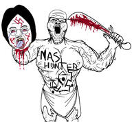 2soyjaks closed_mouth dead glasses gore hair john_lennon nas_hunter open_mouth stubble swastika sword variant:a24_slowburn_soyjak variant:bernd variant:lennonjak // 1800x1667 // 395.7KB