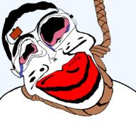 ack aliased bloodshot_eyes crying distorted glasses hair hitler_mustache looking_at_you mustache noose red_eyes red_lips rent_free rope soyjak subvariant:jartycuck subvariant:patrick suicide template text transparent trend:jartycuck trend:slopjak variant:chudjak water // 1050x996 // 39.3KB
