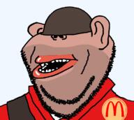 artist:salsamaster clothes ear helmet lips mcdonalds open_mouth soldier_(tf2) stubble subvariant:impish_amerimutt team_fortress_2 variant:impish_soyak_ears // 800x718 // 26.8KB