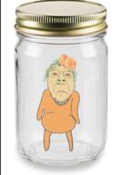 arm food foodjak frown fruit full_body glasses green_hair hair jar leg mustache orange_eyes orange_skin peach soyjak stubble variant:bernd // 1188x1700 // 768.3KB