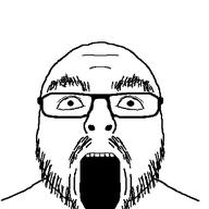 glasses mustache open_mouth poyopoyo soyjak stubble tonton variant:flartson // 313x400 // 222.1KB