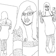 3soyjaks body_hair glasses mirror oc phone selfie stubble tranny troon variant:unknown // 2880x2880 // 156.2KB