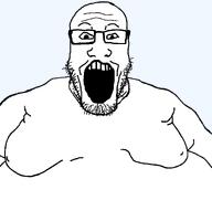 fat gynaecomastia obese open_mouth subvariant:braniggerplier template variant:markiplier_soyjak white_skin // 1674x1582 // 38.9KB
