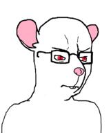 angry animal buck_teeth closed_mouth ear glasses mouse red_eyes soyjak variant:chudjak // 645x770 // 11.6KB