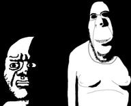 2soyjaks blurred_background closed_mouth creepy dark distorted evil fat glasses oh_god_why ominous rage_comic smile soyjak stubble subvariant:hornyson teeth variant:cobson variant:soyak // 1916x1544 // 537.0KB