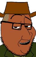australia australian_shitposter brown_skin closed_mouth clothes eyebrows glasses hat megamind smile smug soyjak stubble template variant:smugjak // 554x886 // 43.6KB