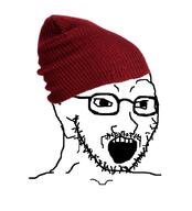 beanie clothes glasses hat open_mouth sam_hyde soyjak stubble variant:soyak // 934x1029 // 269.4KB