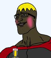 badge blush brown_skin buff clothes eyebrows gigachad glasses hair lips looking_to_the_left muscles nate nose nusoi nusoicaca smile soot_colors soyjak_party stubble subvariant:hunky_twink_sex_machine teeth text transparent_background variant:gigson wrinkles yellow_hair // 640x718 // 55.2KB