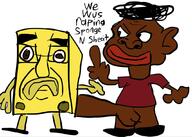 arm cartoon closed_mouth clothes full_body glasses hand leg naked negro nsfw penis rape shoe soyjak spongebob_squarepants subvariant:chudjak_front tyrone variant:chudjak // 1067x759 // 95.3KB