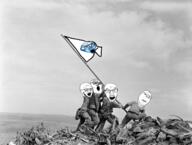 5soyjaks angry arm crazed flag full_body gem glasses hand holding_flag holding_object irl_background iwo_jima mustache open_mouth soyjak stubble subvariant:soyak_(crazed) variant:feraljak variant:gapejak variant:soyak variant:tony_soprano_soyjak world_war_2 // 2459x1862 // 3.3MB