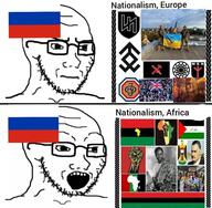 africa flag:pan-african flag:russia flag:united_kingdom frown glasses nationalism nazism open_mouth pan_african russia sonnenrad soyjak stubble text ukraine variant:soyak // 960x940 // 158.7KB