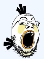angry_birds glasses open_mouth soyjak stubble variant:gapejak video_game // 720x975 // 25.5KB