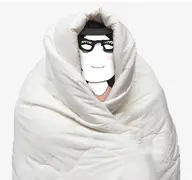 beanie blanket closed_eyes comfy glasses smile variant:soytan wholesome // 1062x998 // 375.3KB