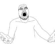 arm closed_eyes glasses hand open_mouth soyjak stubble variant:unknown // 829x659 // 58.2KB