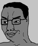 chudgunner grey_skin hair npc siivagunner smile smirk soyjak variant:chudjak // 645x770 // 20.7KB