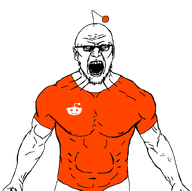 angry antenna buff inhuman logo orange_eyes orange_shirt rage reddit redditard screaming subvariant:the_beast t-shirt transparent_background variant:bernd vein // 814x810 // 30.2KB