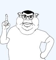 finger glasses holding_up_hand pointing shirts subvariant:branigger subvariant:sassy_brandon transparent_background variant:brandon // 717x762 // 12.7KB