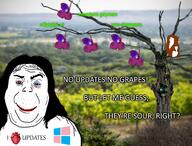 animal black_skin bloodshot_eyes closed_mouth clothes crying dead ear food foodjak fruit full_body glasses glowing glowing_eyes gradient grape hair hanging heart inverted lipstick makeup microsoft multiple_soyjaks open_mouth rope smile smirk smug soyjak stubble subvariant:feralsquirrel suicide tail technology text thougher tongue tranny tree trend:squirreljakking tshirt update updates variant:alicia variant:bernd variant:feraljak variant:soyak windows windows_10 windows_7 wojak yellow_teeth // 1708x1298 // 2.1MB