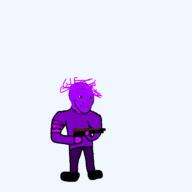 adventure_quest clothes gooner gun purple_hair purple_pants purple_shirt purple_skin shoe variant:soyak // 2048x2048 // 142.0KB