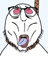 bloodshot_eyes glasses hanging open_mouth rope soyjak stubble suicide teeth tongue variant:chris_griffin_soyjak // 1170x1429 // 64.0KB