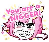 anime anime_female blush closed_mouth dress female glasses hand nigger pink_hair smile subvariant:chudjak_front text variant:chudjak vocaloid // 1912x1656 // 2.4MB