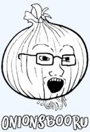 glasses logo meta onion open_mouth soybooru soyjak text variant:soyak // 342x500 // 11.0KB