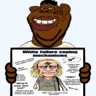 black_skin clothes ear hair hand holding_object meme smile subvariant:duzjak subvariant:impish_tyrone teeth tyrone variant:impish_soyak_ears // 1257x1257 // 782.6KB