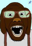 animal bobo_the_sharty_janny glasses janny monkey mustache open_mouth push_pin soyjak sticky stubble suspenders variant:punkjak // 918x1306 // 96.0KB