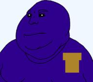 angry aryan badge black_eyes black_sclera closed_mouth creepy dean distorted evil eyebrows fat five_nights_at_freddy's mutt obese ominous purple_guy purple_skin soyjak subvariant:whitemutt transparent transparent_background variant:meximutt white_pupils william_afton // 753x665 // 24.5KB