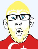 blue_eyes clothes country ear flag flag:turkiye glasses hair open_mouth soyjak stubble turkiye variant:nojak yellow_eyebrows yellow_hair yellow_stubble // 443x559 // 33.3KB