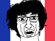 flag flag:france france glasses hair open_mouth soyjak variant:unknown // 1024x768 // 45.5KB