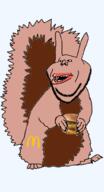amerimutt animal big_mac brown_skin ear food hamburger holding_object mcdonalds mutt open_mouth soyjak stubble subvariant:feralsquirrel subvariant:impish_amerimutt trend:squirreljakking variant:impish_soyak_ears // 1094x2028 // 171.3KB