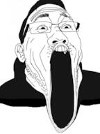 clothes ear glasses hair open_mouth soyjak stretched_mouth stubble variant:markiplier_soyjak2 // 768x1024 // 159.7KB