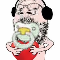 arm baby babyjak glasses hand headphones heart holding_heart holding_object mustache nipple pacifier poyopoyo small_eyes soyjak stubble variant:gapejak white_skin // 265x400 // 971.2KB