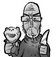 drawfag drawing monochrome subvariant:euromutt subvariant:impish_amerimutt variant:impish_soyak_ears variant:markiplier_soyjak // 774x779 // 64.0KB