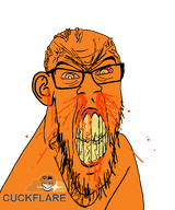 angry artist:crimsonvoidhydra1488 blood clenched_teeth cloudflare cuckflare ear glasses orange_eyes orange_skin soyjak subvariant:feralrage subvariant:jartycuck subvariant:patrick text transparent_background trend:jartycuck variant:chudjak variant:feraljak // 1500x1800 // 134.8KB