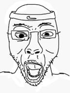 glasses headband nike open_mouth soyjak stubble variant:unknown // 526x701 // 84.0KB
