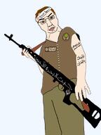 arabic arabic_text bandana chad chud glasses gun lebanon rifle tattoo variant:chudjak // 713x952 // 137.5KB