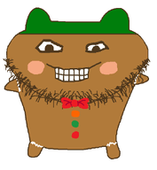 blush bow brown_skin christmas full_body gingerbread mametchi smile stubble teeth variant:mameson // 600x650 // 15.1KB