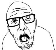 avgn glasses james_rolfe open_mouth soyjak stubble variant:dickhurtjak variant:unknown // 953x859 // 11.8KB