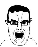 glasses merge meta:tagme open_mouth soyjak stubble variant:alicia variant:chudjak // 600x733 // 17.1KB