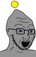 alien blue_eyes chao_(sonic) glasses grey_skin open_mouth sega sonic sonic_adventure_2 sonic_the_hedgehog soyjak stubble variant:soyak video_game // 643x1026 // 33.0KB